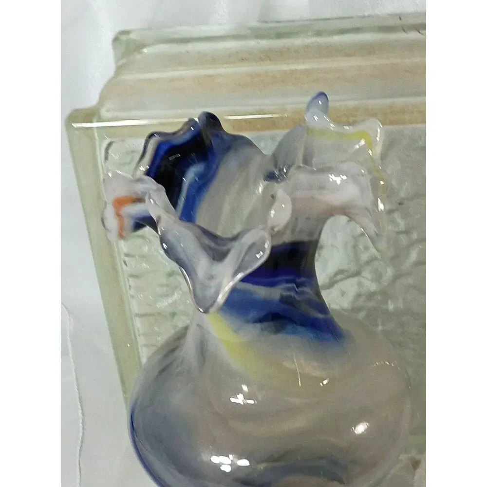 Hand-Blown Art Glass Vase, Murano or Empoli Style Mid Century Modern ~Vintage~